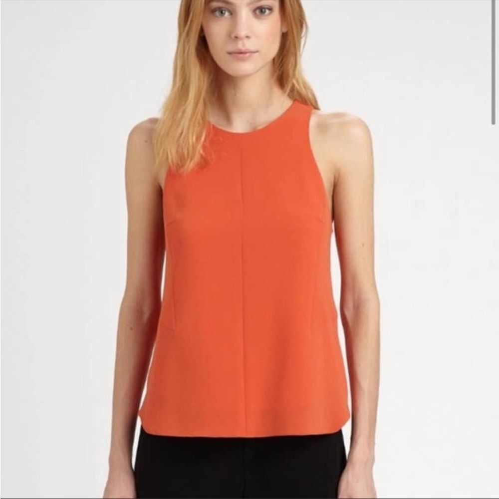 Rag & Bone Pumpkin Sleeveless Back Zip Hi-Lo Top sz M